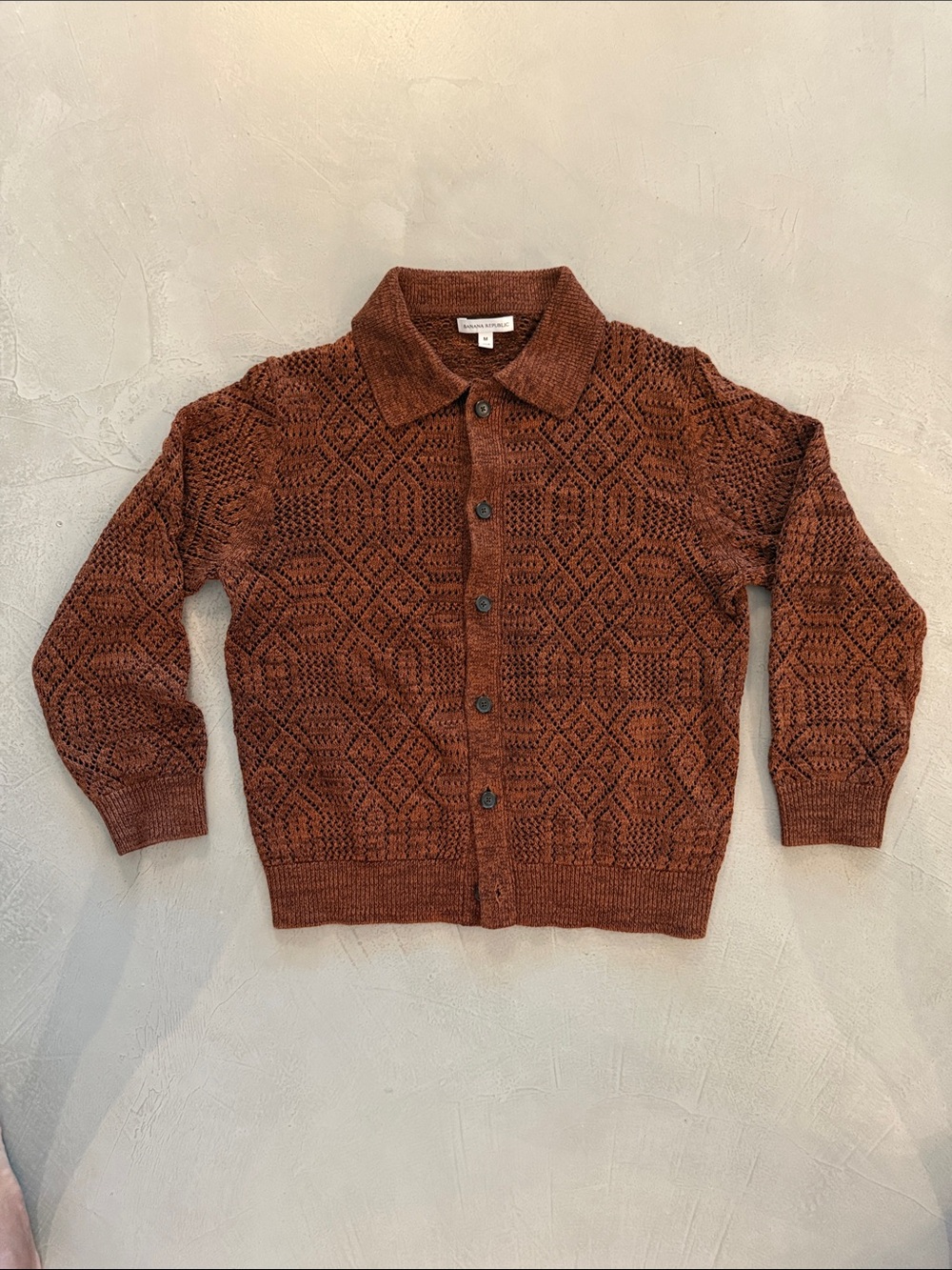 Banana Republic Rust Textured Knit Button-Up Cardigan Brand New Unworn